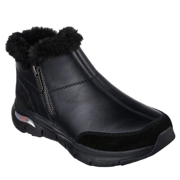 SKECHERS Arch Fit Black Casual Hour Winter Booties-9.5 - Picture 1 of 10